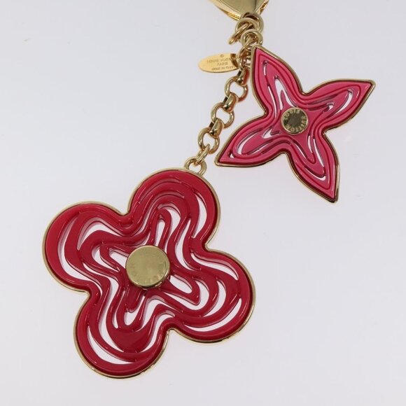 LOUIS VUITTON BijouxSac Knife Key Holder metal Gold Red - Picture 10 of 10